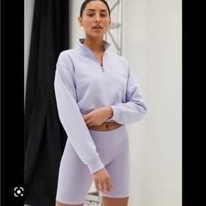 Aritzia Tna grey quarter zip cropped sweater xxs